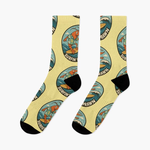 Item preview, Surfin’ Prawn – Funny Surfing Shrimp designed and sold by hangmeart.