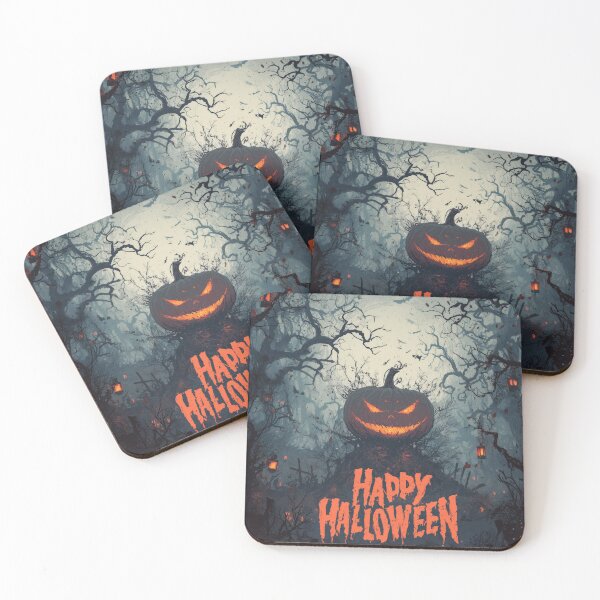 Item preview, Sinister pumpkin with glowing face in haunted forest designed and sold by DadGenX.