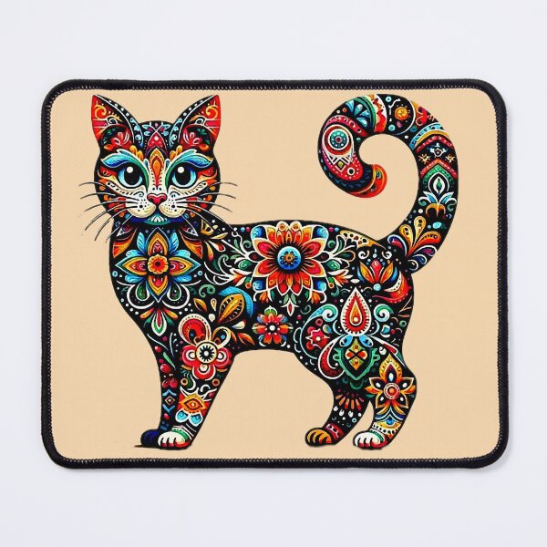 Item preview, Folk Art Cat designed and sold by ViaARTfactory.