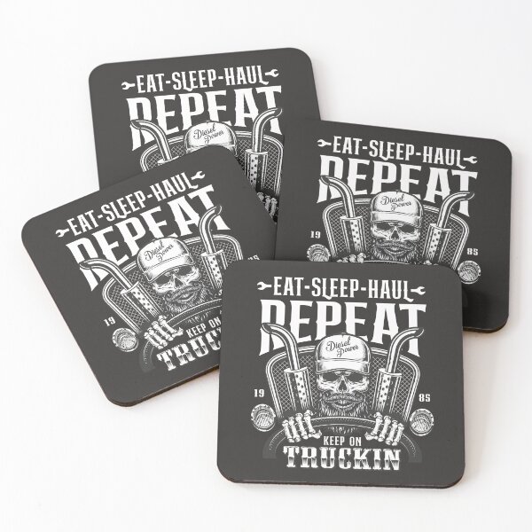 Item preview, Eat Sleep Haul Repeat Keep on Trucking designed and sold by chillaxcats.