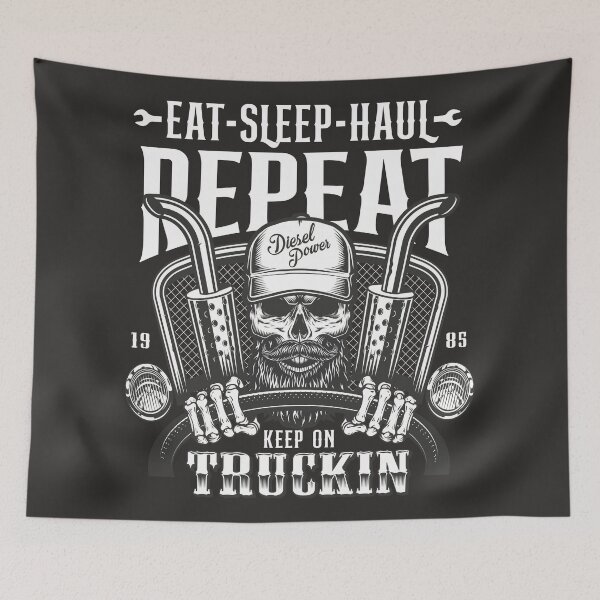 Item preview, Eat Sleep Haul Repeat Keep on Trucking designed and sold by chillaxcats.