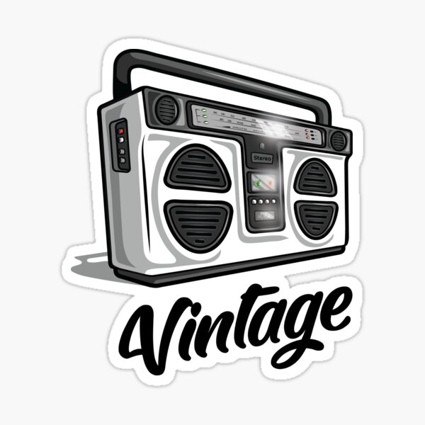 Vintage Hip Hop Boombox Graphic Sticker