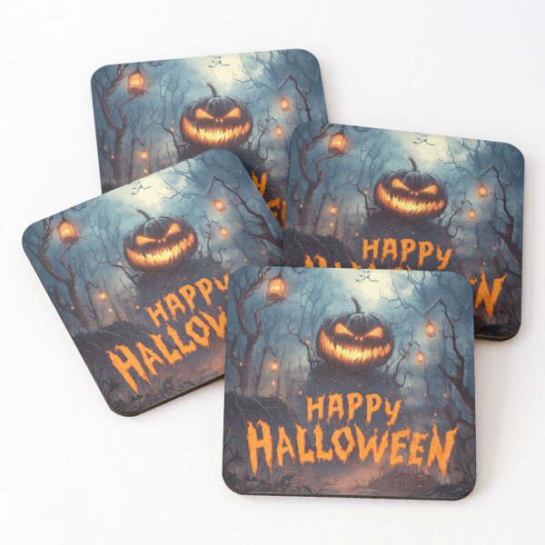 Item preview, Eerie pumpkin with glowing face in haunted forest designed and sold by DadGenX.