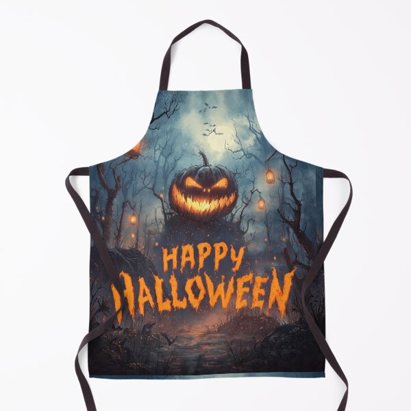 Item preview, Eerie pumpkin with glowing face in haunted forest designed and sold by DadGenX.