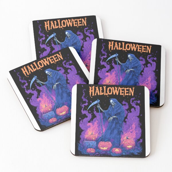 Item preview, Grim reaper with scythe and glowing pumpkins designed and sold by DadGenX.