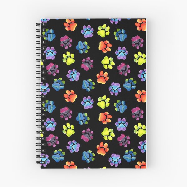 Item preview, Black Rainbow Paw Print Pattern designed and sold by dragonstarart.