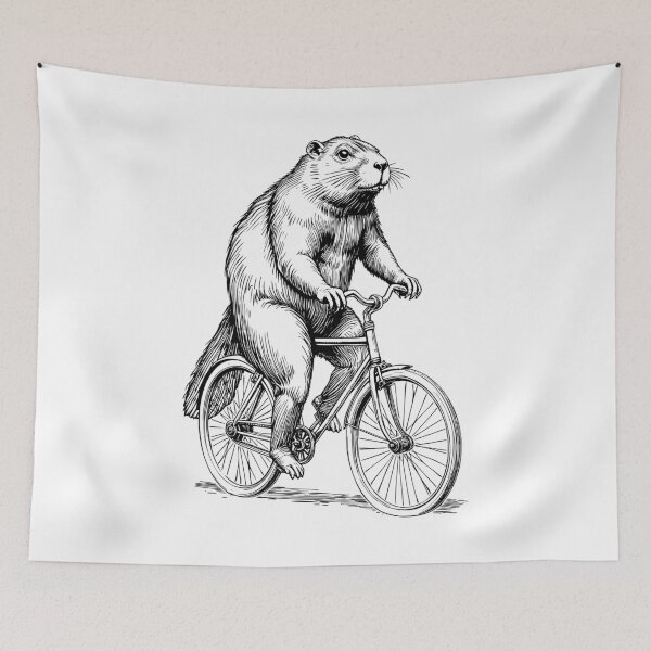 Item preview, Cycling Bicycle Beaver Vintage Cyclist Funny Biker Animal designed and sold by GrandeDuc.