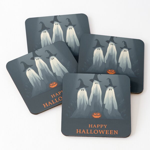 Item preview, Three ghost figures with hats and glowing pumpkin designed and sold by DadGenX.