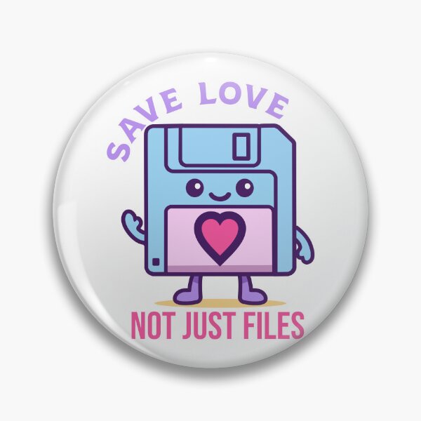 Item preview, Save Love Not Just Files – Cute Retro Floppy Disk Mascot designed and sold by TrilogyMerch.