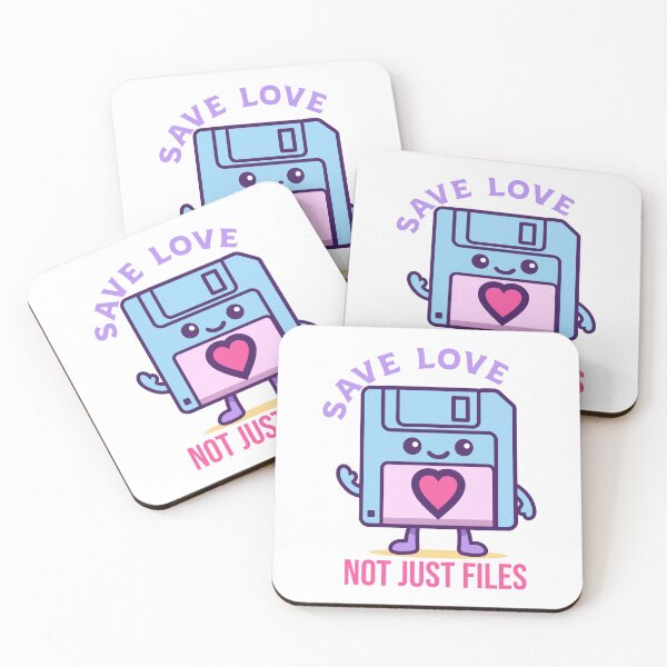 Artikelvorschau, Save Love Not Just Files – Niedliches Retro-Disketten-Maskottchen entworfen und verkauft von TrilogyMerch.