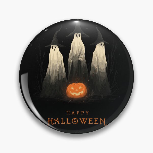 Item preview, Three ghost figures with hats and glowing pumpkin designed and sold by DadGenX.