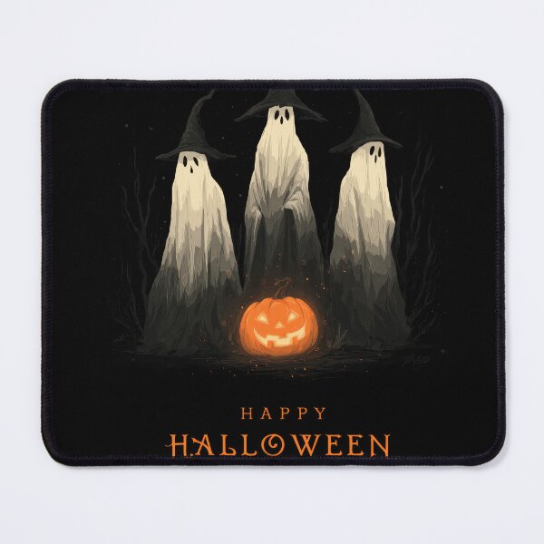Item preview, Three ghost figures with hats and glowing pumpkin designed and sold by DadGenX.