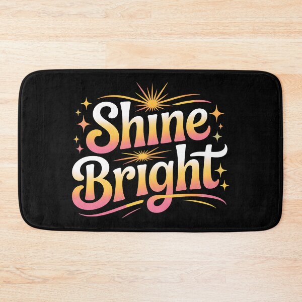 Item preview, Shine Bright Motivational Retro Typography designed and sold by CraftStudioCo.