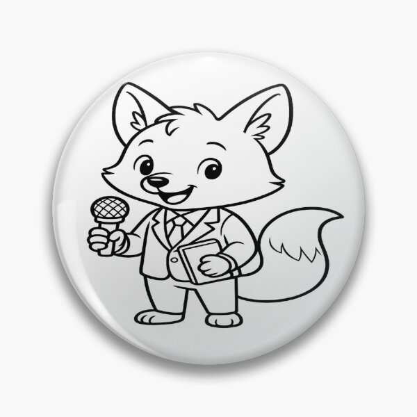 Item preview, A determined cartoon fox in a trench coat is ready to deliver the latest news in a serious manner. designed and sold by PWDigitalArt.