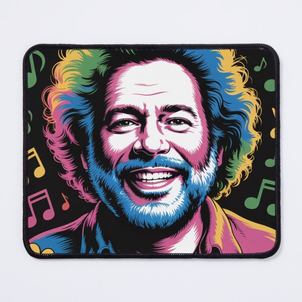 Item preview, Jerry Garcia Psychedelic Poster – Colorful Hippie Art Print, 70s Vintage Rock Music Wall Decor designed and sold by PixelMuse2024.