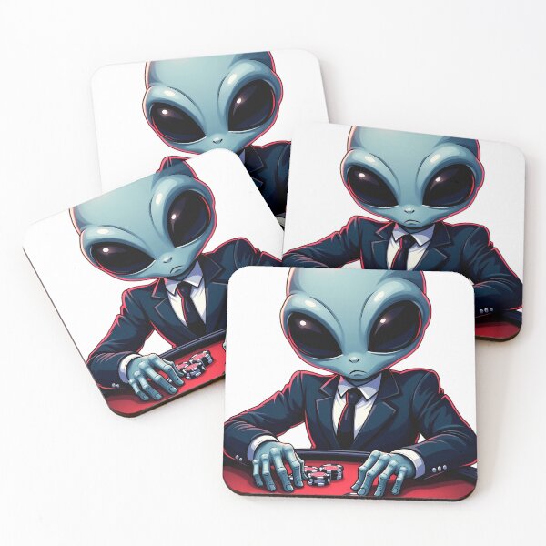 Item preview, Alien Gambler – Grey Alien Playing Poker at Casino Table designed and sold by OrbitTrend.
