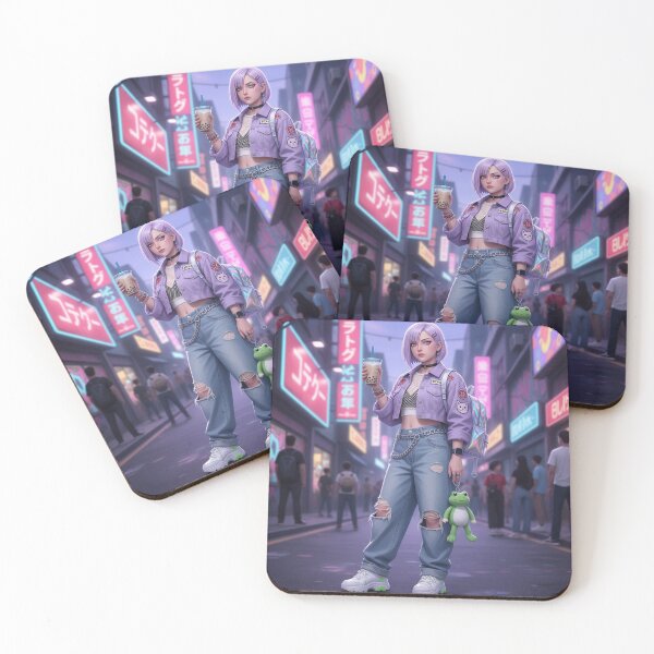 Item preview, Anime Girl with Bubble Tea in City designed and sold by DeeNewcastle.