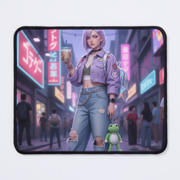 Item preview, Anime Girl with Bubble Tea in City designed and sold by DeeNewcastle.