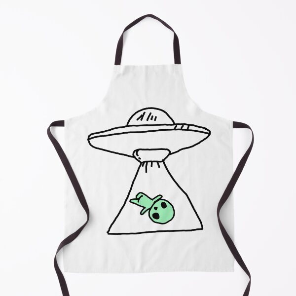 Item preview, Funny UFO Abducting Alien Cartoon Illustration designed and sold by socutelab.