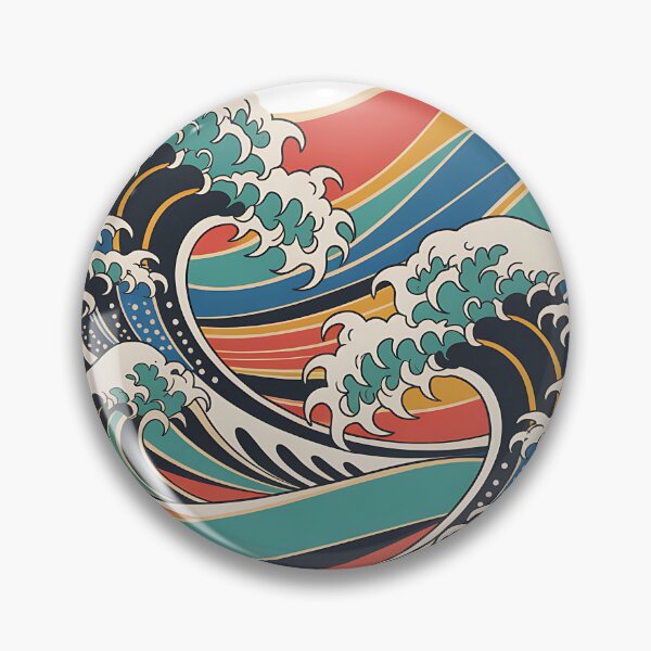 Artikelvorschau, Ozeanwelle Retro abstrakte Kunst entworfen und verkauft von CraftStudioCo.