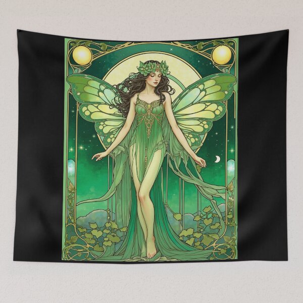 Item preview, Moonflower Serene — Bloom Nouveau Fairy No. 005 (Emerald & Opal) designed and sold by FaerieFusion.