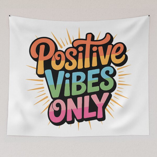 Item preview, Positive Vibes Only Retro Lettering designed and sold by CraftStudioCo.