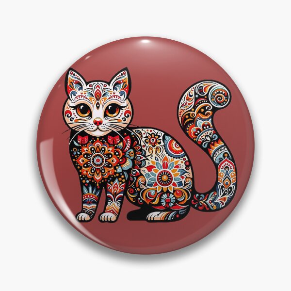 Item preview, Folk Art Cat designed and sold by ViaARTfactory.