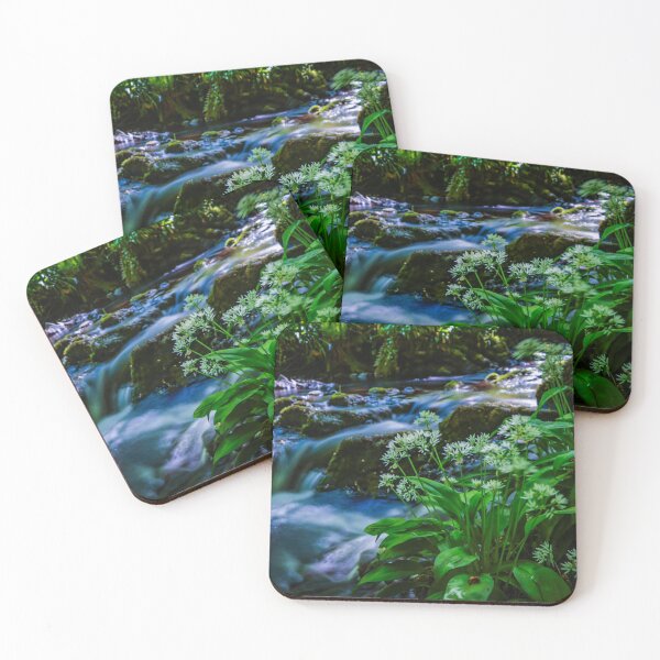Item preview, Downhill Forest Stream with Wild Garlic – Northern Ireland Nature Photography designed and sold by KMNscapes – Ireland Prints & Beyond.