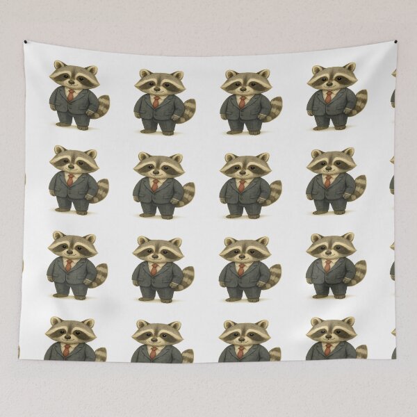 Item preview, Portrait of a raccoon in a business suit designed and sold by PWDigitalArt.