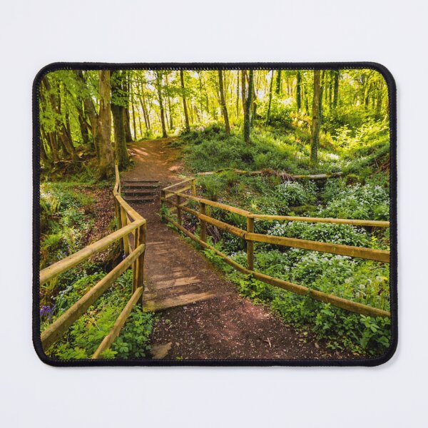 Item preview, Downhill Forest Bridge with Wild Garlic – Scenic Northern Ireland Photography designed and sold by KMNscapes – Ireland Prints & Beyond.
