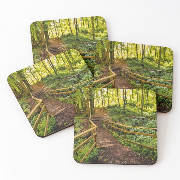 Item preview, Downhill Forest Bridge with Wild Garlic – Scenic Northern Ireland Photography designed and sold by KMNscapes – Ireland Prints & Beyond.