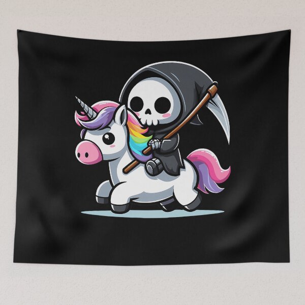 Item preview, Cute Reaper Riding Unicorn designed and sold by kalupahosa.
