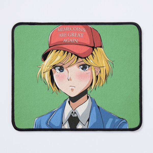 Item preview, Blonde Anime Girl in Retro Cap – Satirical Patriotic Vibe designed and sold by AirForceTuan.