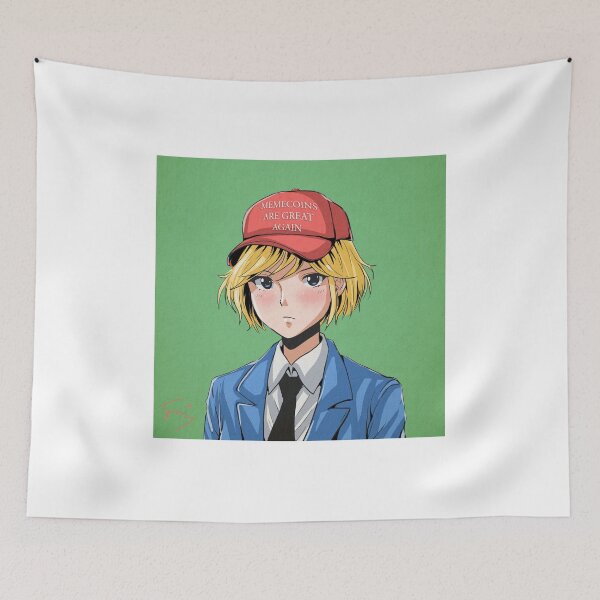 Item preview, Blonde Anime Girl in Retro Cap – Satirical Patriotic Vibe designed and sold by AirForceTuan.
