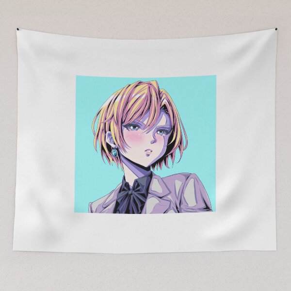 Item preview, Blonde Anime Woman with Strict Gaze – Retro Portrait Style designed and sold by AirForceTuan.
