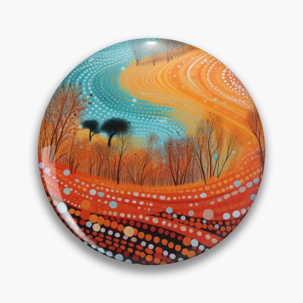 Item preview, Aboriginal Inspired Dot Art - Volcanic Lava River designed and sold by GrinGalore.
