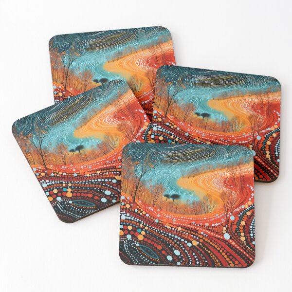 Item preview, Aboriginal Inspired Dot Art - Volcanic Lava River designed and sold by GrinGalore.