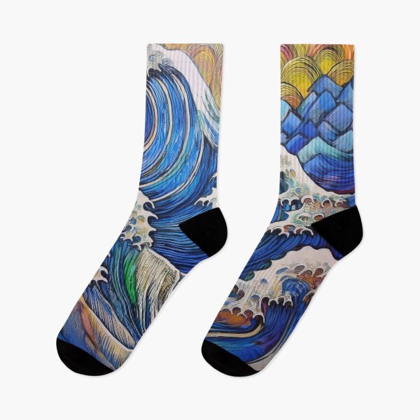 Item preview, Japanese Wave style image in Van Gogh style designed and sold by Boxing Kangaroo Retail Company.