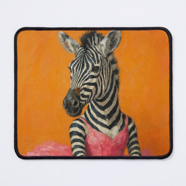 Item preview, Zebra ballerine on orange autumn background, oil painting designed and sold by WIKKI-White.