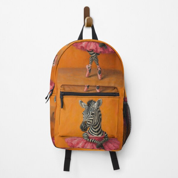 Item preview, Zebra ballerine on orange autumn background, oil painting designed and sold by WIKKI-White.