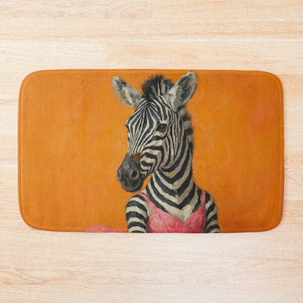 Item preview, Zebra ballerine on orange autumn background, oil painting designed and sold by WIKKI-White.