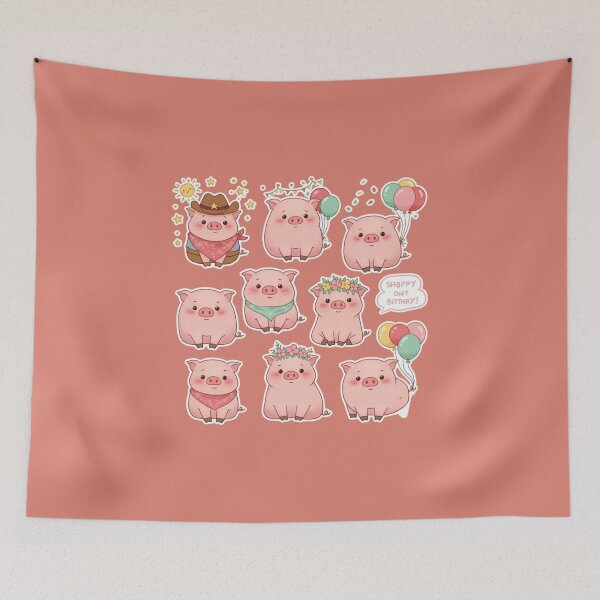 Item preview, pig with pink bodies and accessories classic sticker designed and sold by anandsiva2703.