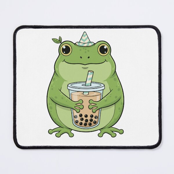 Item preview, Happy Green Frog Bubble Tea – Cute Kawaii Frog Aesthetic designed and sold by JalalMsd.
