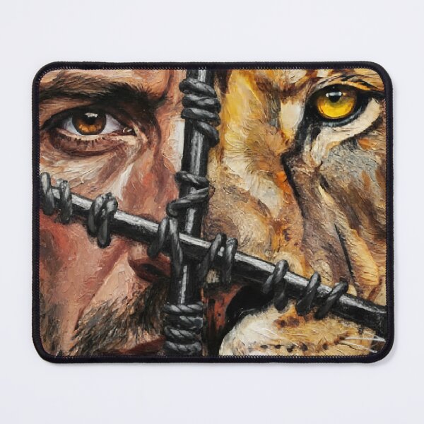 Item preview, Half Man, Half Tiger Face Takes on the Challenge designed and sold by jotcar.
