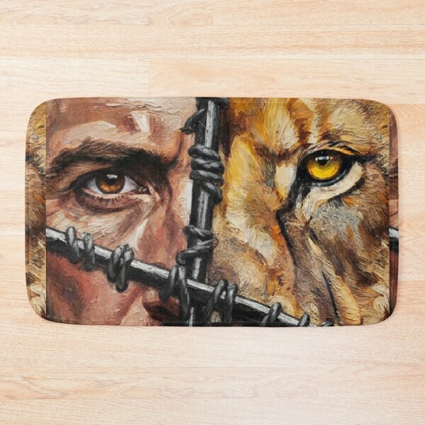 Item preview, Half Man, Half Tiger Face Takes on the Challenge designed and sold by jotcar.