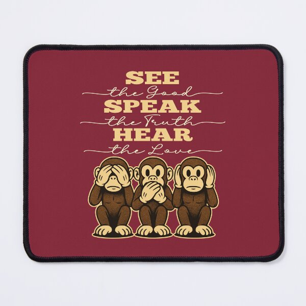 Item preview, Three Wise Monkeys Inspirational Quote designed and sold by TheJollyDoodle.