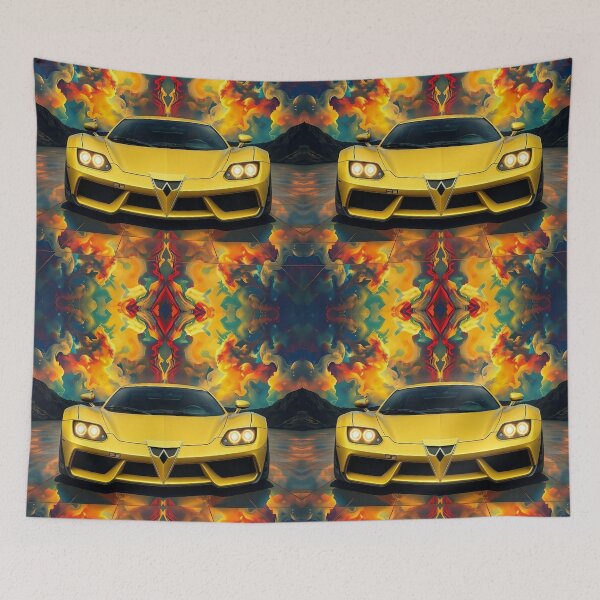 Item preview, Abstract Psychedelic Yellow Car Design: for home decor, clothes and accessories  designed and sold by TheGaliyaStudio.