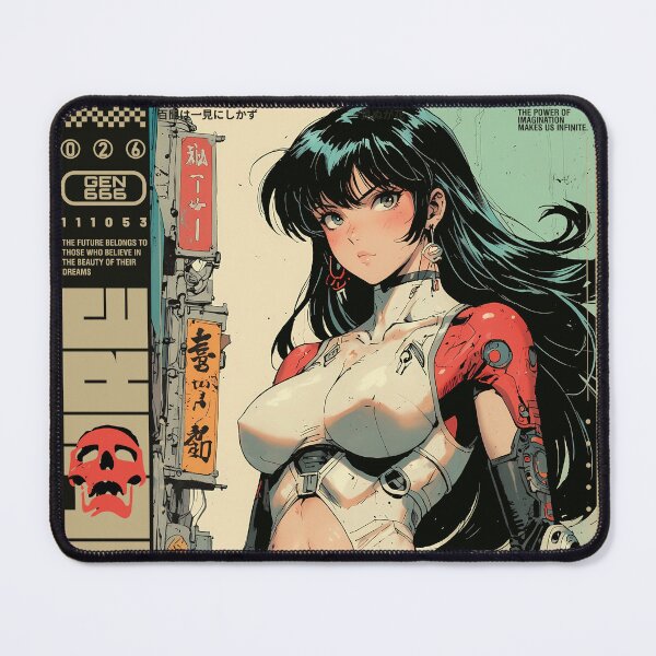 Item preview, Cyberpunk girl with long hair on the street designed and sold by BOZGO.