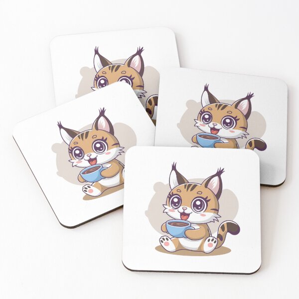 Item preview, lynx drinking coffee designed and sold by Eternalski.