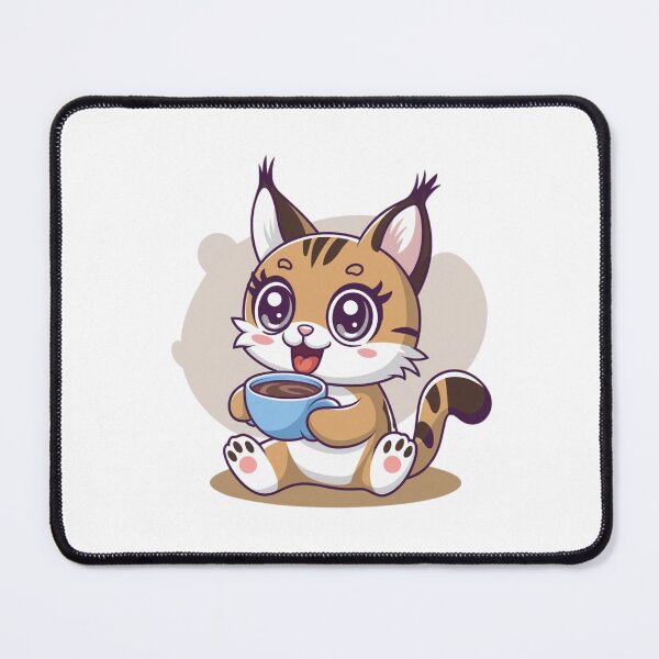 Item preview, lynx drinking coffee designed and sold by Eternalski.